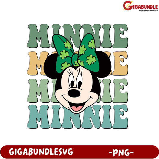 St. Patrick's Day Minnie Mouse PNG File for Crafting Projects