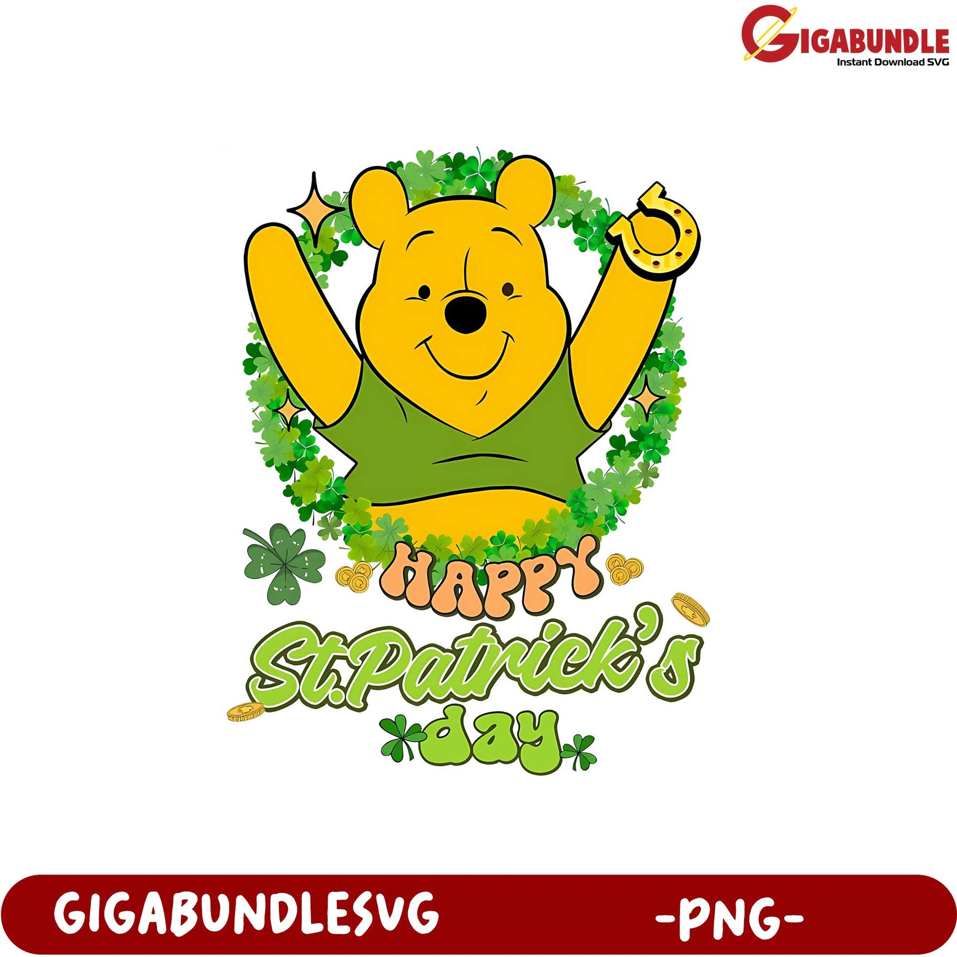 St. Patrick's Day PNG Art Happy Bear Design for Celebrations