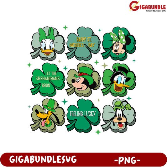 St. Patrick's Day PNG Clips Featuring Fun Disney Characters