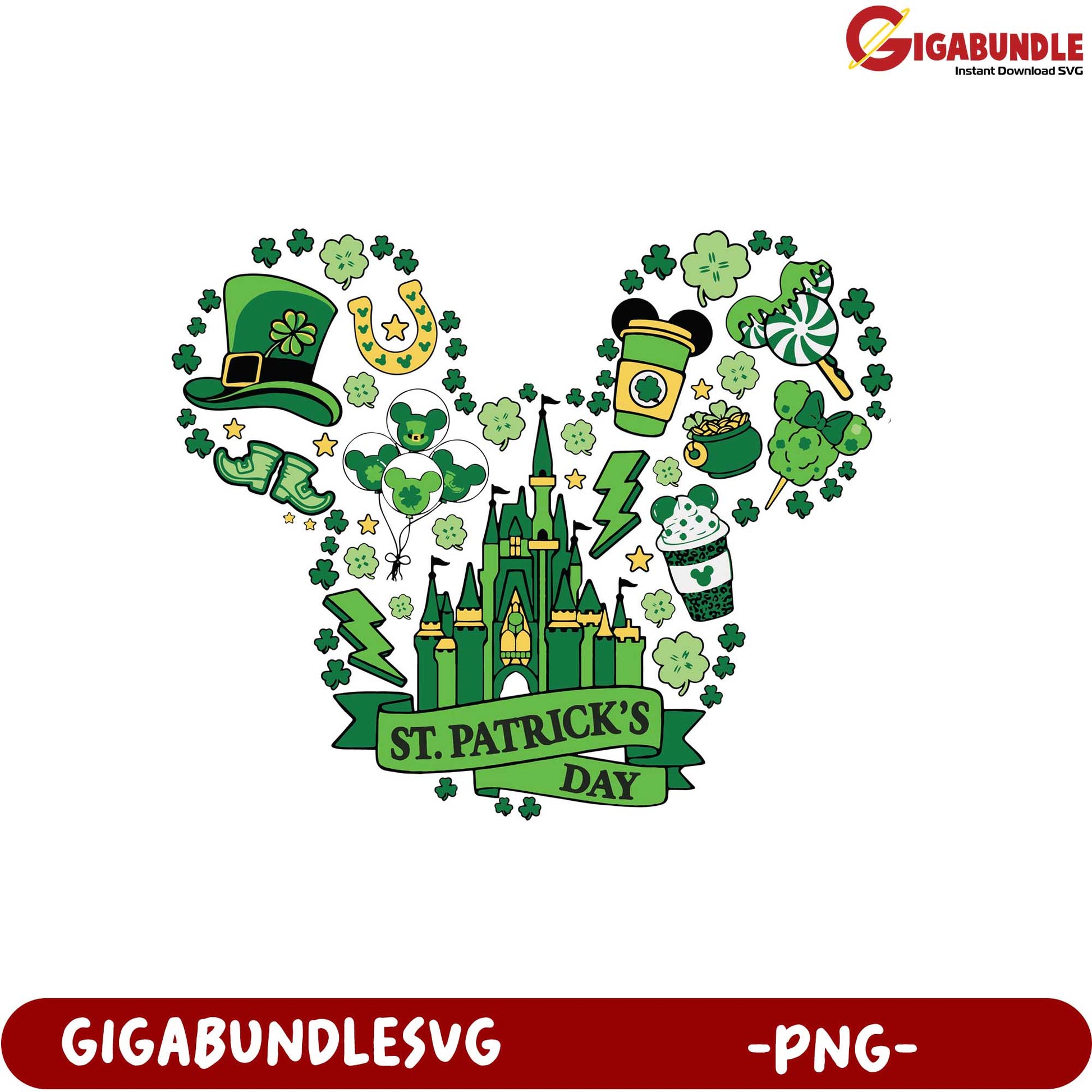 St. Patrick's Day PNG Design with Fun Green Elements