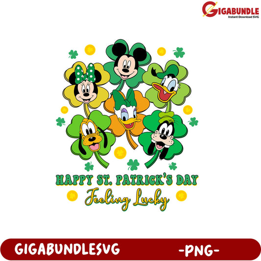 St. Patrick's Day PNG Lucky Disney Characters in Shamrocks