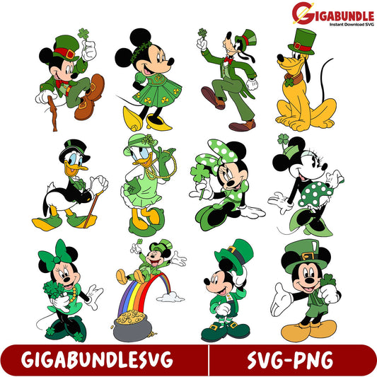 St. Patrick's Day SVG Bundle Disney Mickey & Friends Graphics