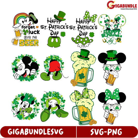 St. Patrick's Day SVG Bundle Fun Mickey Mouse Designs & More