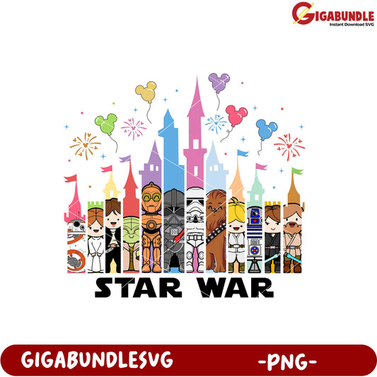 Star War Characters Castle Festive PNG Download Artwork