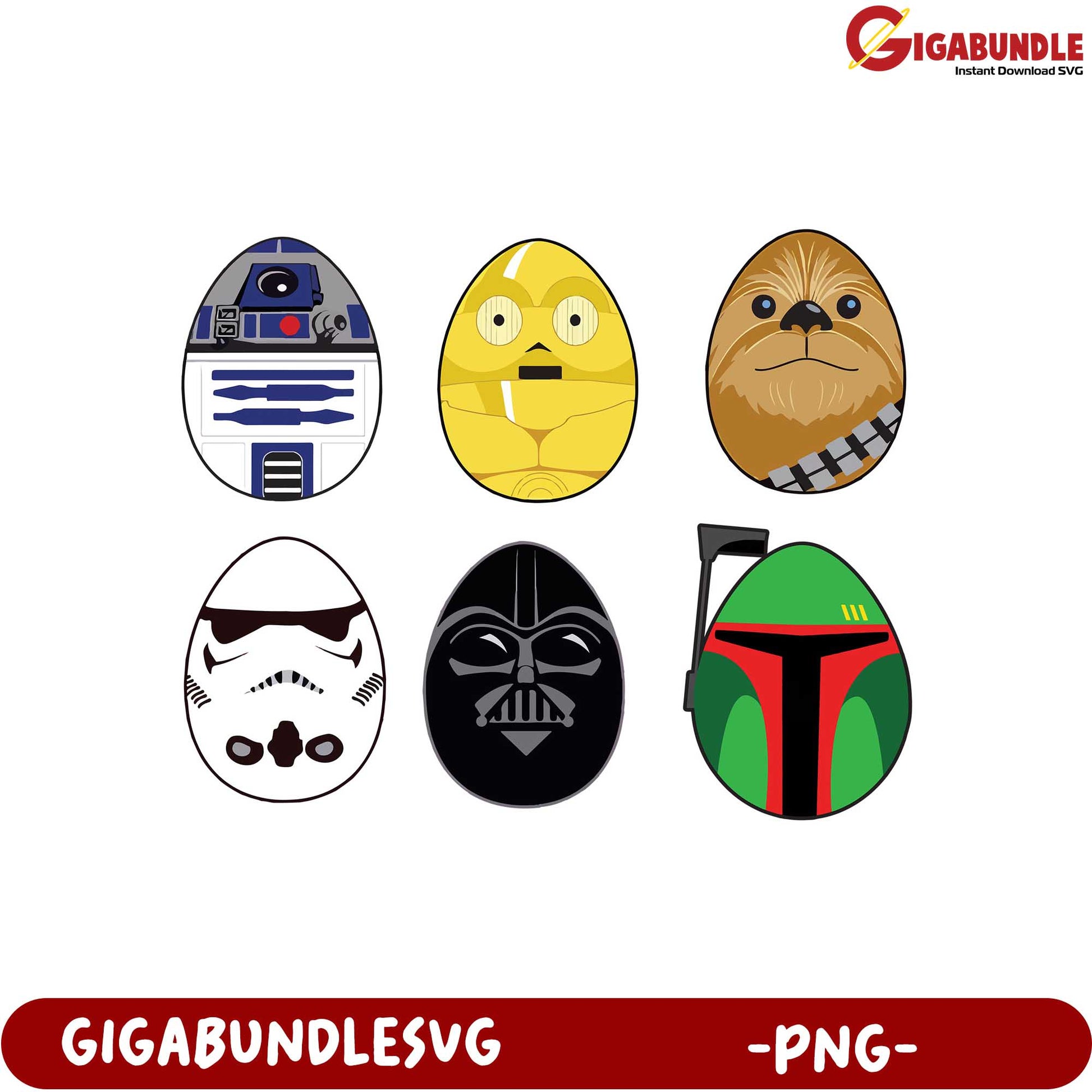 Star Wars Character Easter Eggs PNG - Fun Holiday Decor