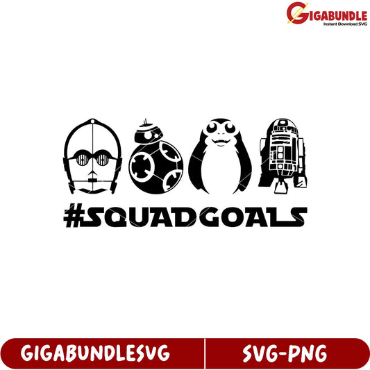 Star Wars Squad Goals Character SVG File for Creative Projects