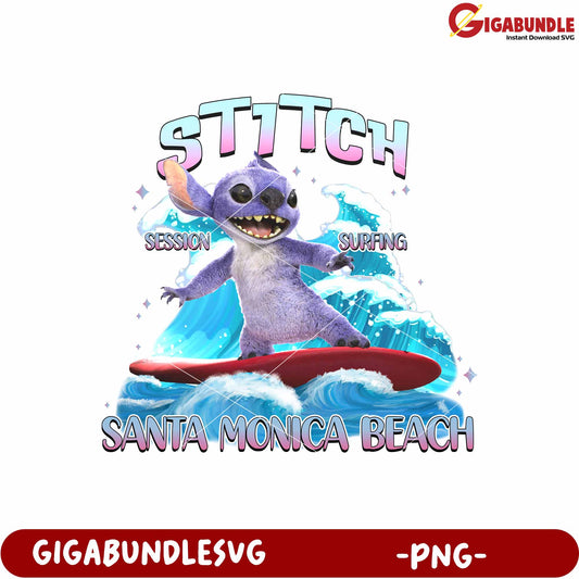 Stitch Santa monica beach png, stitch beach png, santa monica beach png