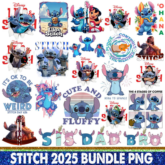Stitch Bundle Png, Disney Png