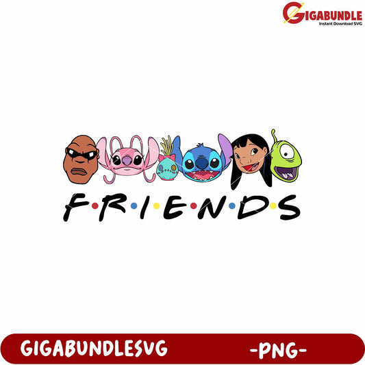 Stitch and his friend png, stitch and lilo team png, cute disney characters png