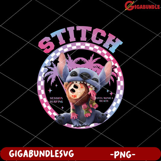 Stitch bites the coconuts png, adorable disney characters png, lilo and stitch movie png