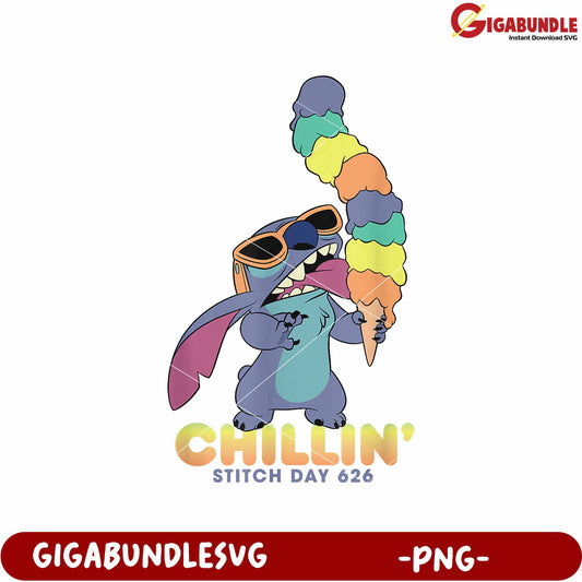 Stitch eating the huge ice cream png, lilo and stitch cartoon png, cute blue alien png