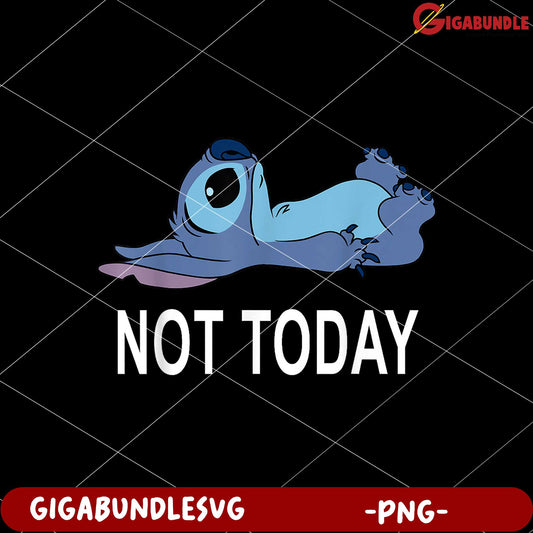 Stitch not today png, lilo and stitch cartoon png, cute blue alien png