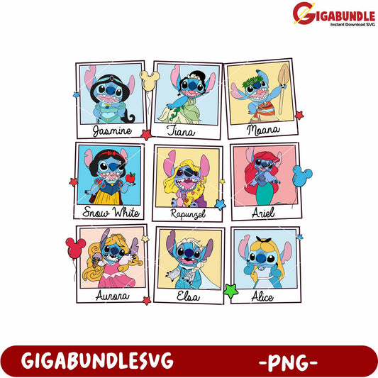 Stitch princess png, disney princess png, cute stitch png