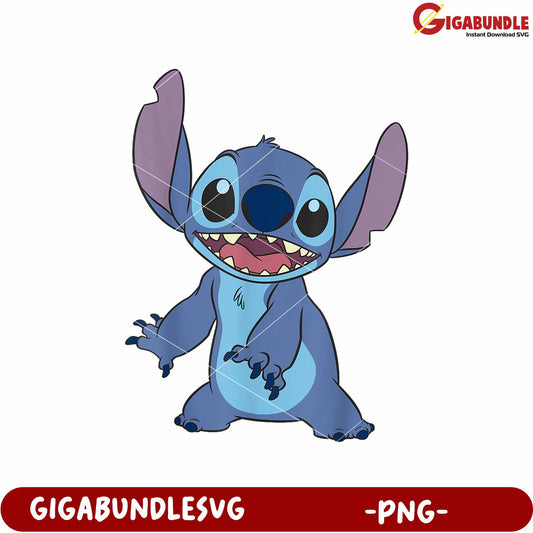 Stitch simple design png, lilo and stitch cartoon png, cute blue alien png