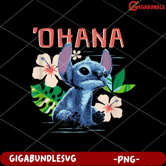 Stitch sitting ohana png, lilo and stitch cartoon png, cute blue alien png