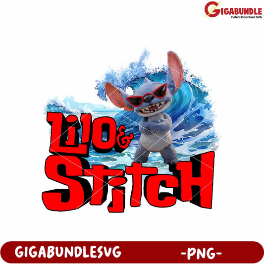 Stitch the movie design png, cute blue alien png, lilo and stitch png