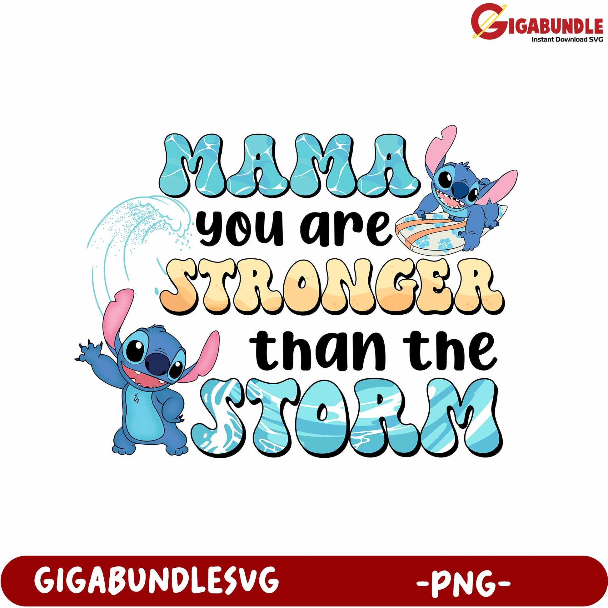 Stronger Than the Storm Motivational PNG Art for Moms