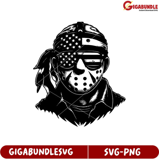 Stylish American Flag Masked Character SVG Design for Creative Projects
