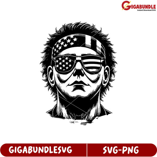 Stylish American Flag Sunglasses Graphic Design for SVG Product Use