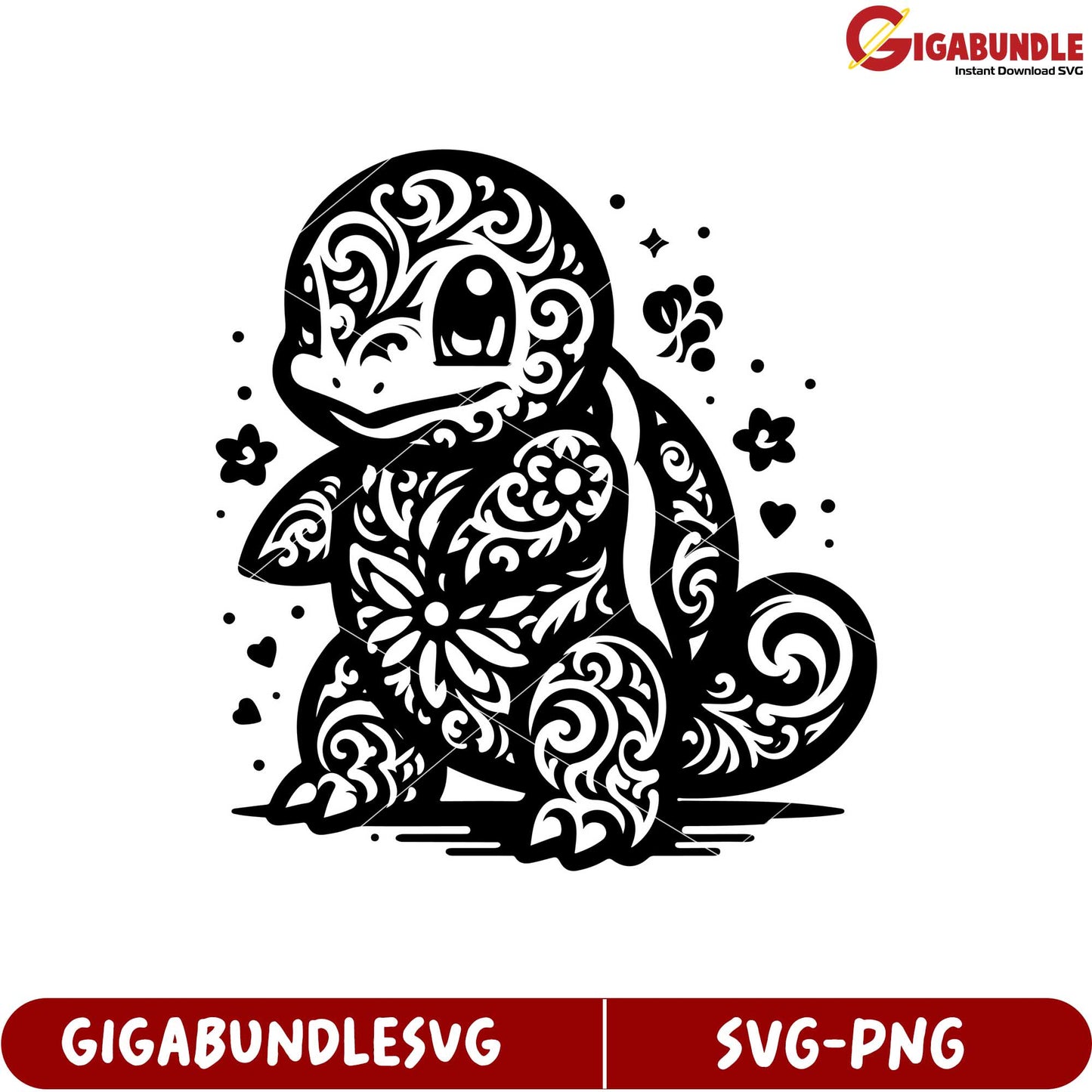 Stylish Floral Pokemon Inspired SVG Design for Craft Projects