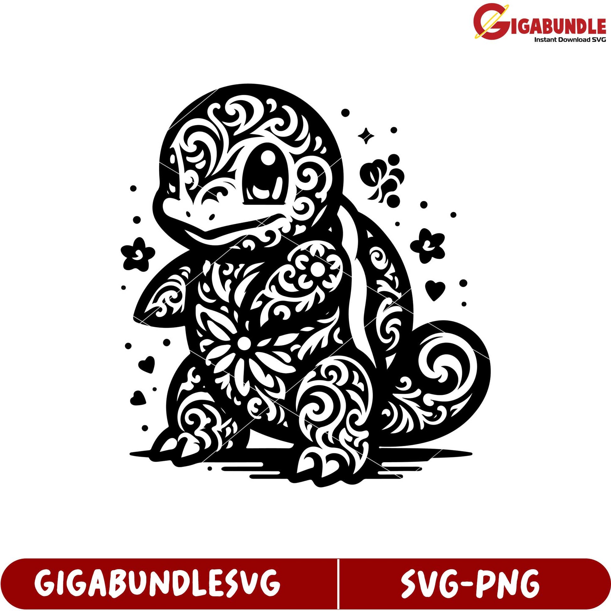 Stylish Floral Pokemon Inspired SVG Design for Craft Projects