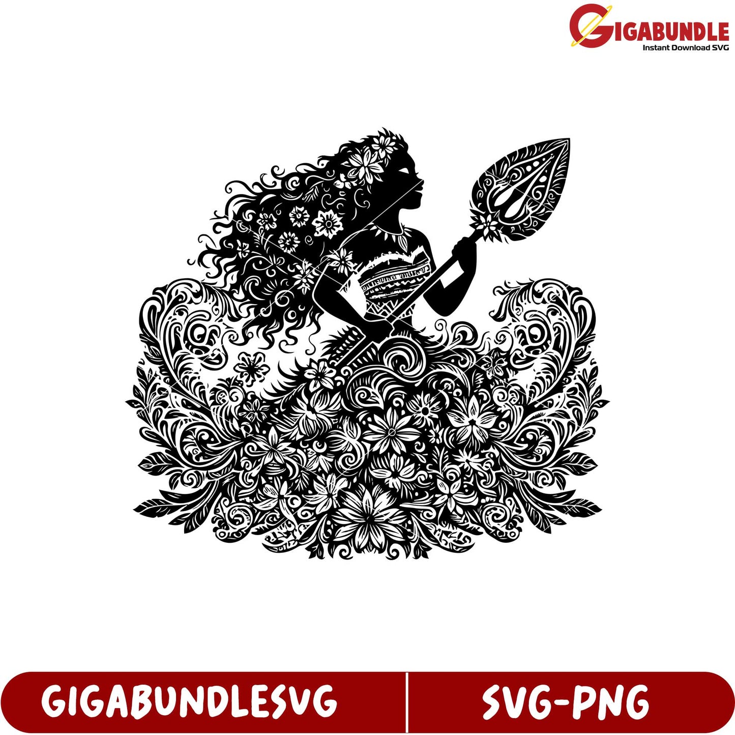 Stylish Floral Woman Silhouette SVG Design for Creative Projects