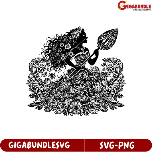 Stylish Floral Woman Silhouette SVG Design for Creative Projects