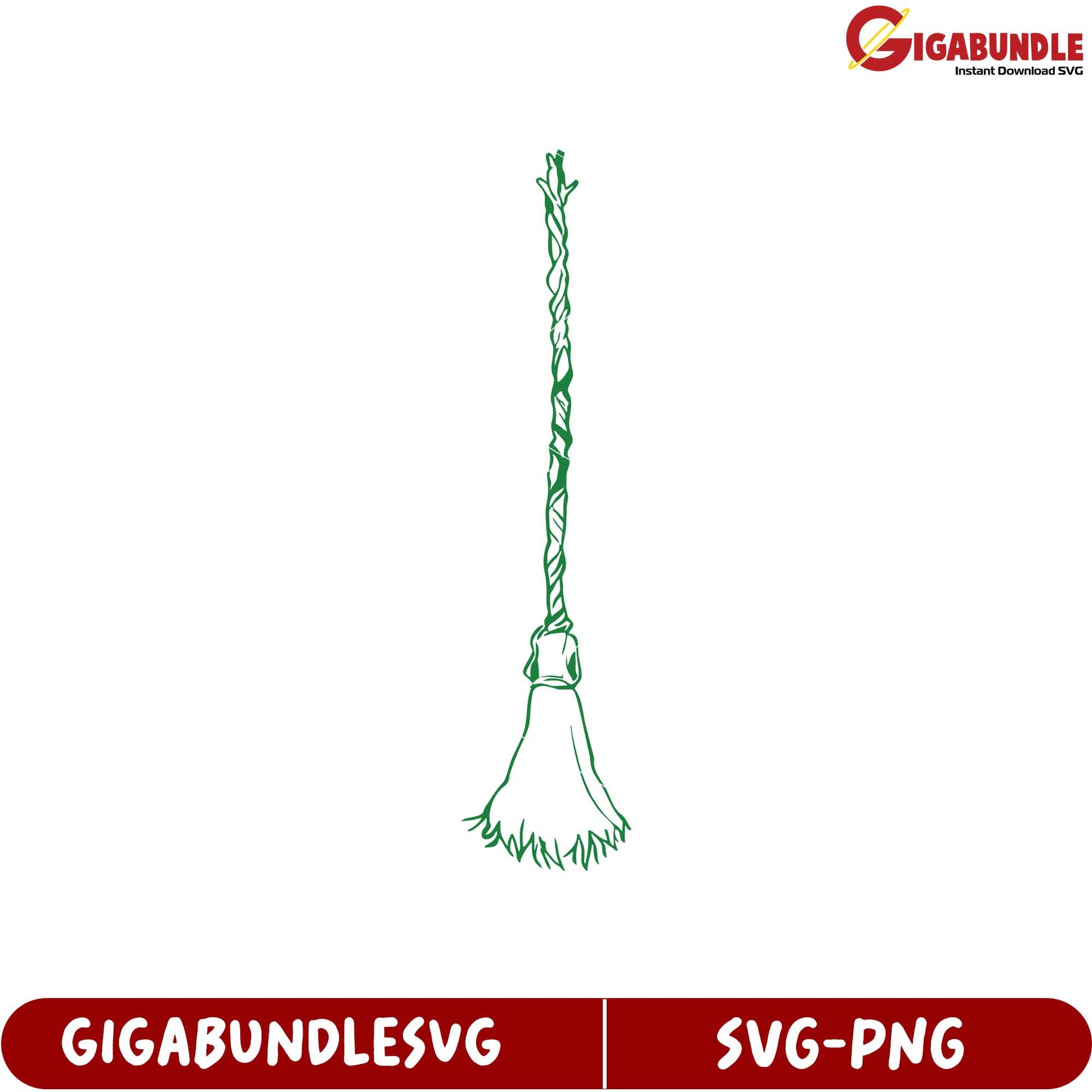 Stylish Green Broom SVG Design for Crafting and Digital Projects