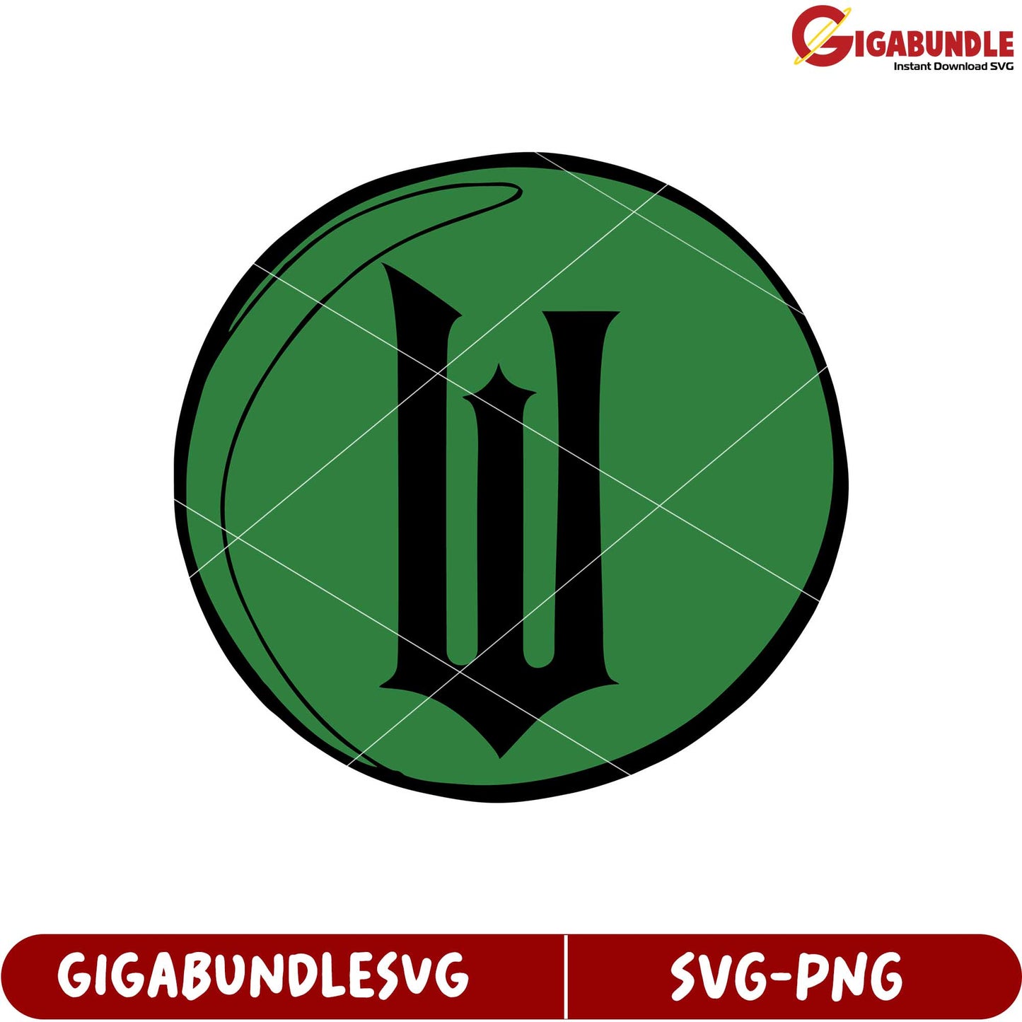 Stylish Green Circle Logo with Letter Design SVG Downloadable Format