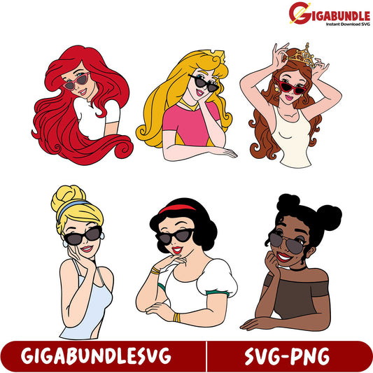 Stylish Princess SVG Bundle Fun Iconic Designs for Crafts