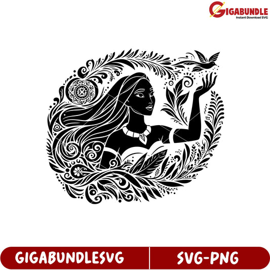 Stylish Woman in Floral Design SVG Format for Artistic Projects