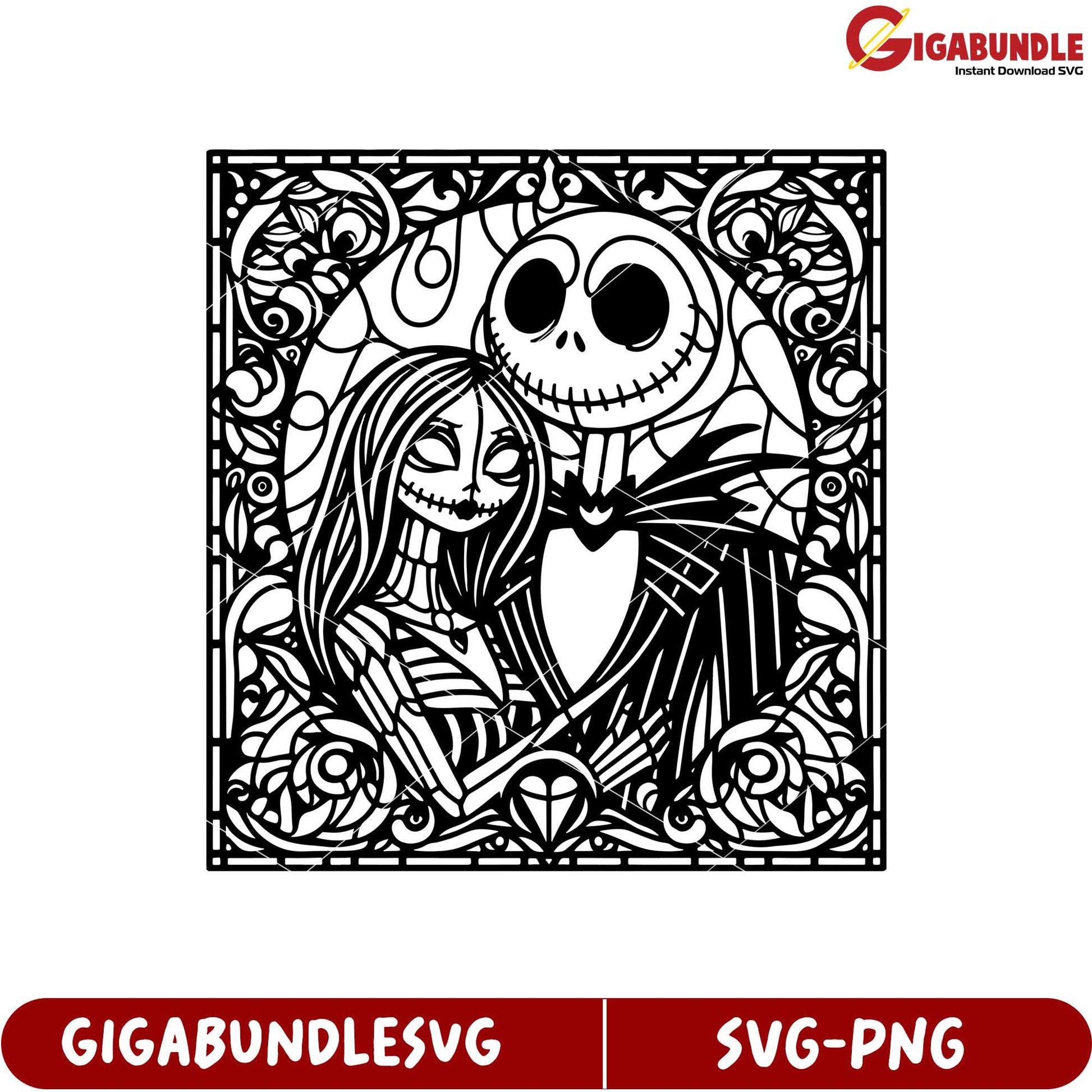 Stylized Couple Skeleton Art SVG for Unique Craft Projects Download
