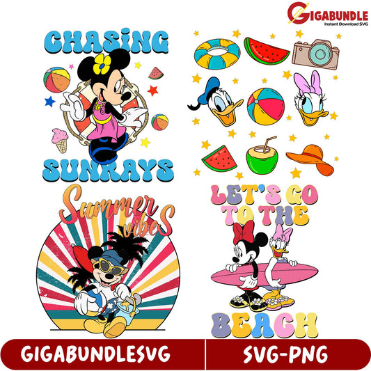 Summer Fun SVG Bundle Cute Beach Designs and Characters