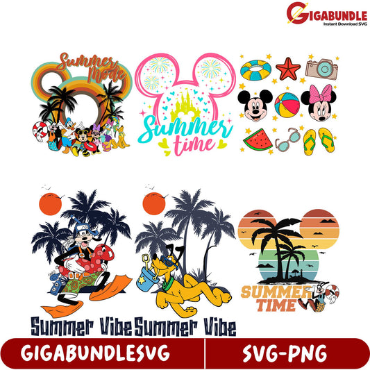 Summer Vibe SVG Bundle  Fun Disney-Inspired Designs Download