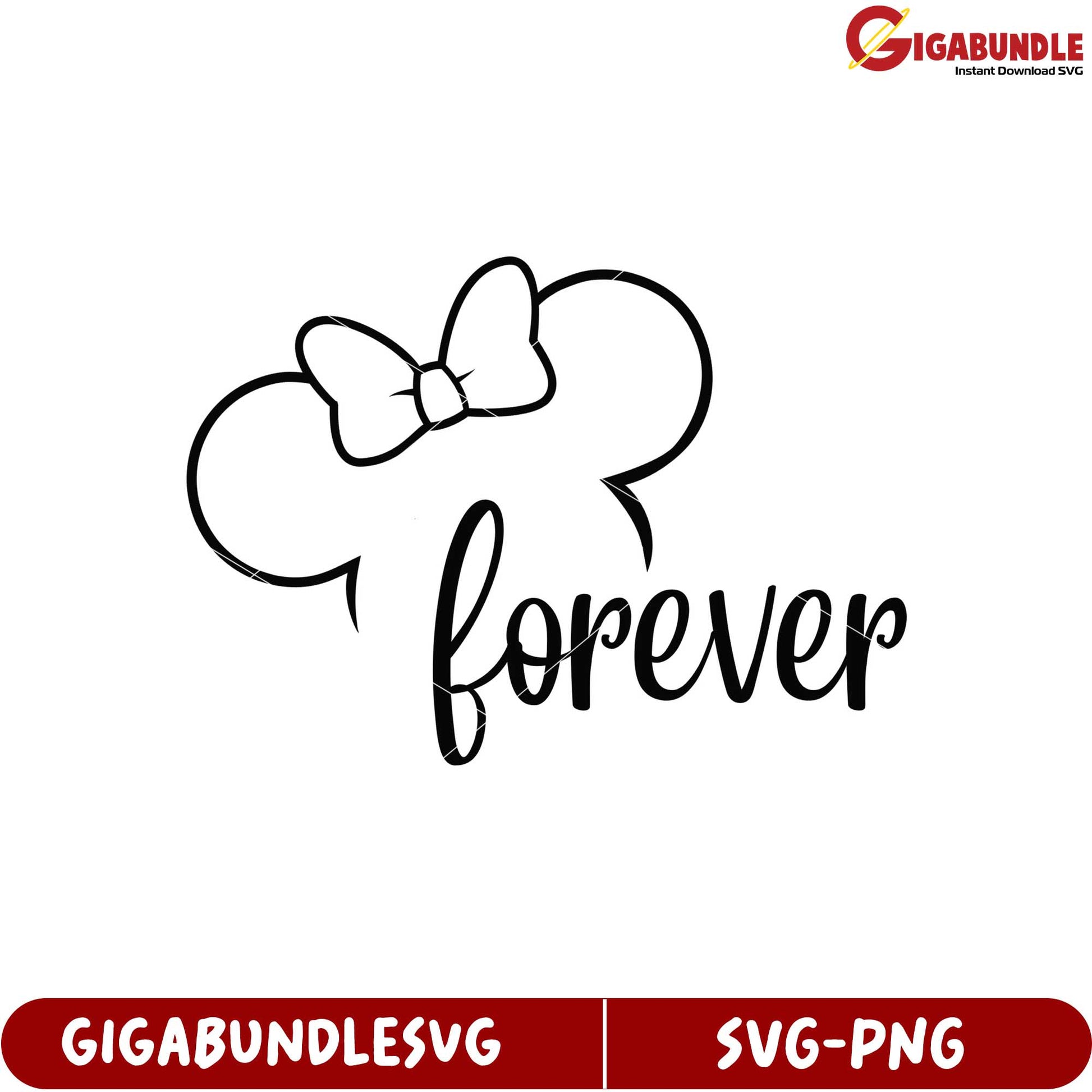 Sweet Forever Design SVG with Cute Bow and Iconic Mouse Ears