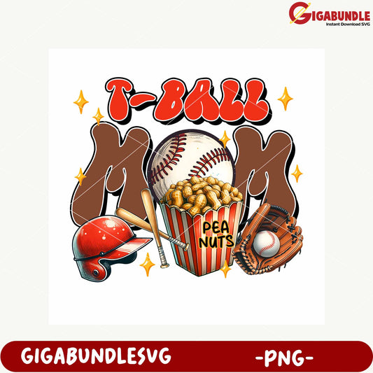 T-Ball Mom Baseball Snacks PNG Digital Art Design