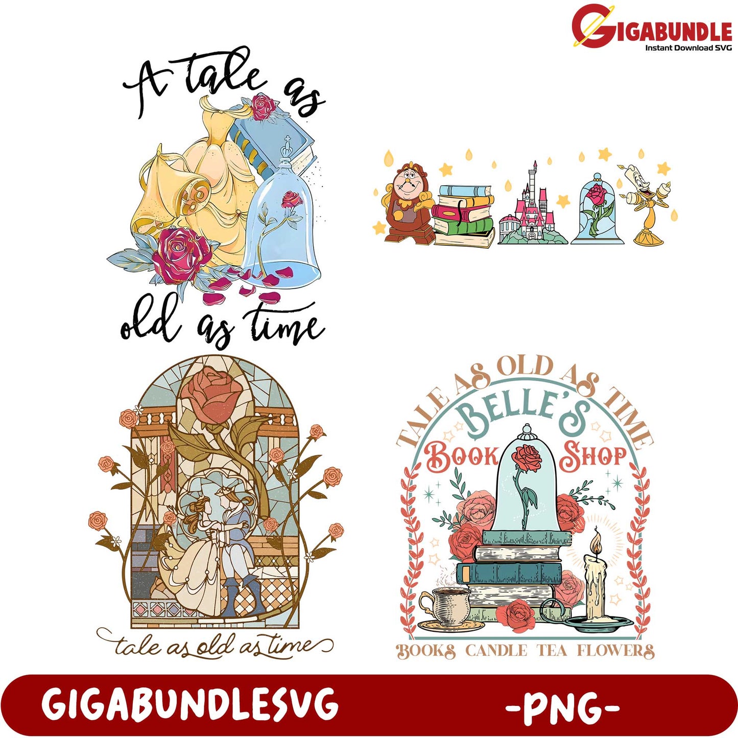 Tale as Old as Time PNG Bundle – Enchanted Artwork Set