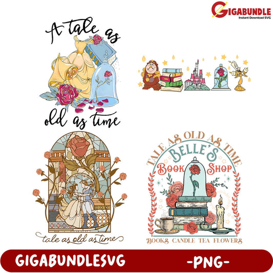 Tale as Old as Time PNG Bundle – Enchanted Artwork Set