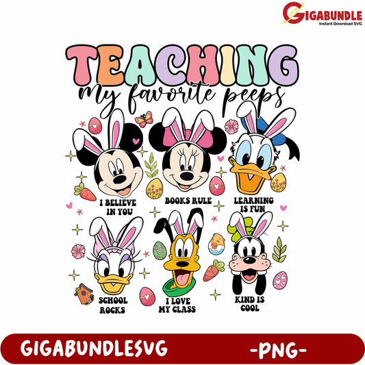 Teaching My Favorite Peeps Fun Easter-Themed PNG Design