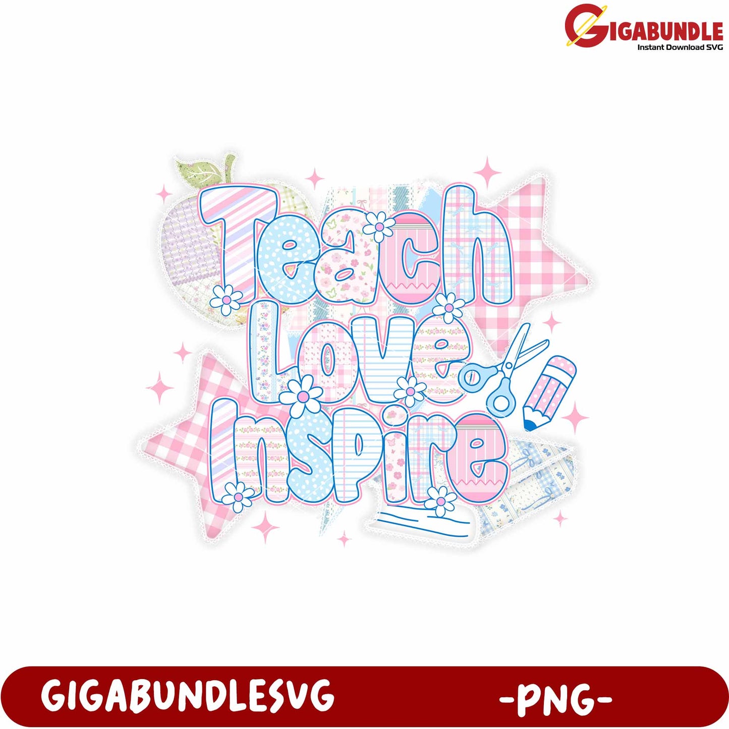 Teach love inspire png, motivational quote png, education inspiration png