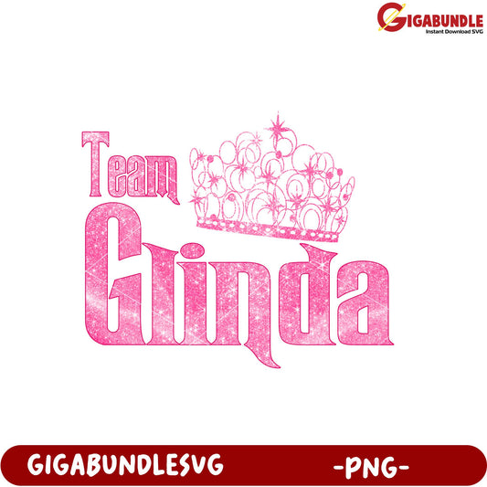 Team Glinda Crown Pink Sparkle Digital PNG Design