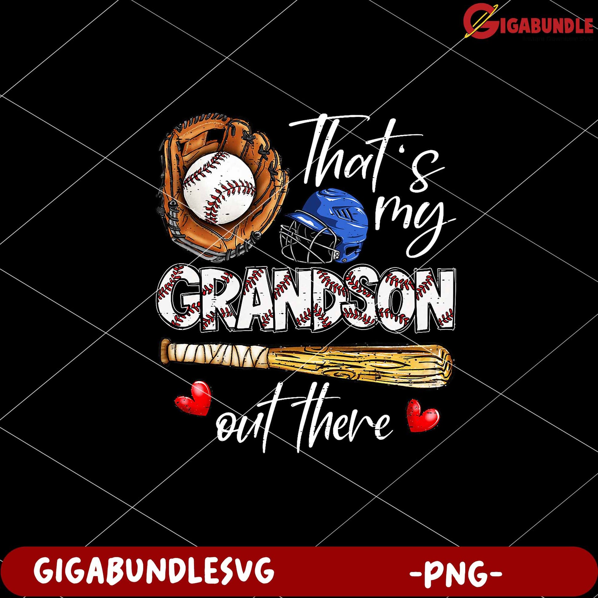 That's My Grandson Baseball PNG Graphic Design