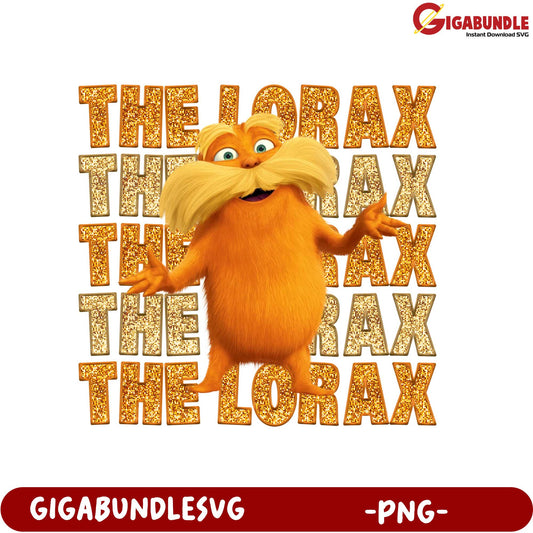 The Lorax Character PNG - Fun and Colorful Design for Crafts
