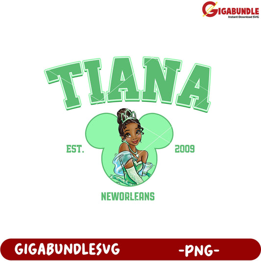 Tiana Princess Graphic PNG for New Orleans Fans