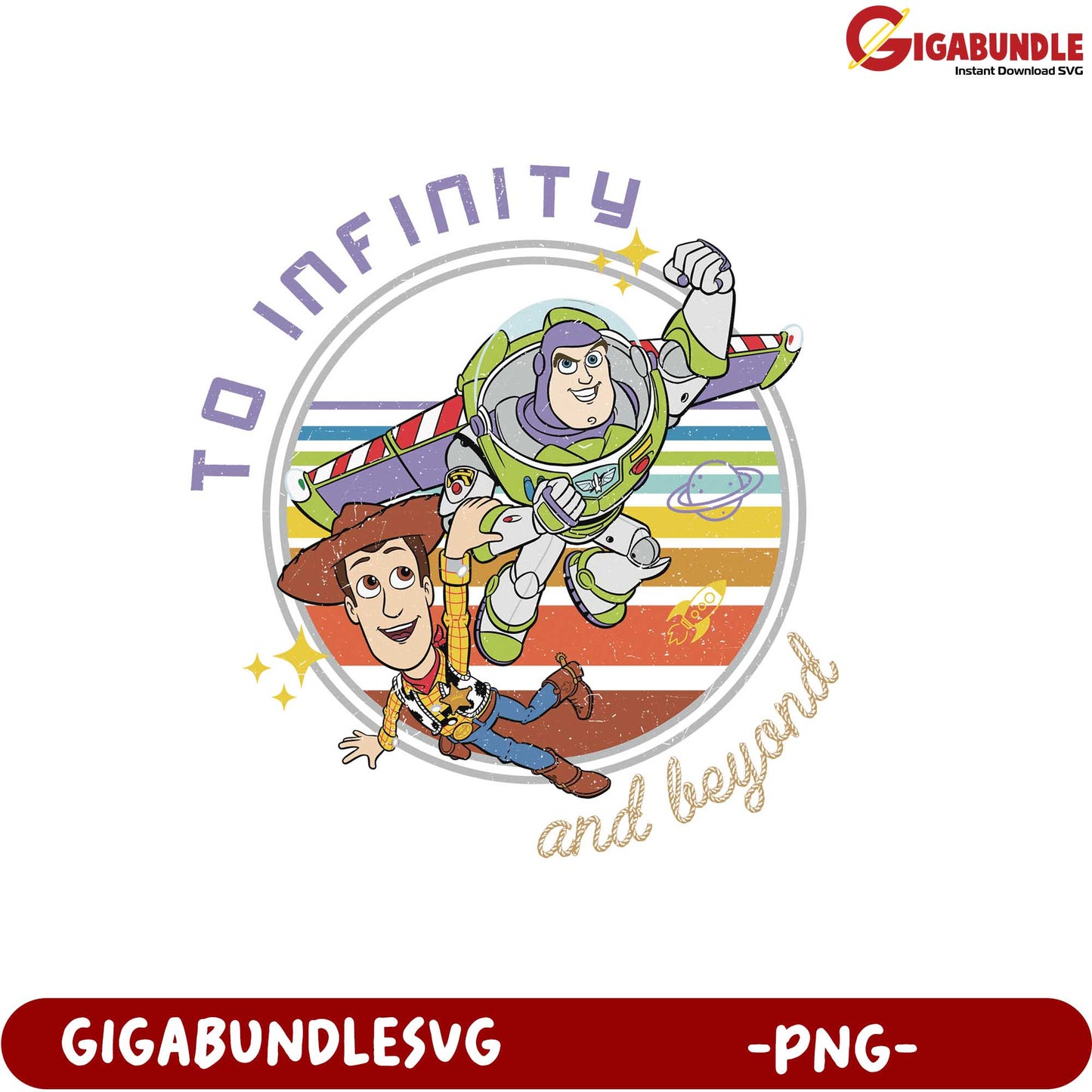 Toy Characters Adventure Design to Infinity and Beyond PNG Download