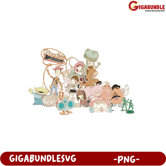 Toy Characters from Popular Animation Series PNG Art