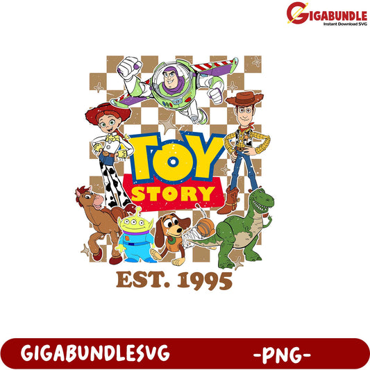 Toy Story 1995 Classic Cartoon Characters PNG Digital Artwork for Fans