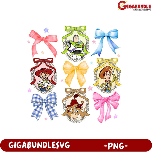 Toy Story Character Bows Graphic PNG Design Pack
