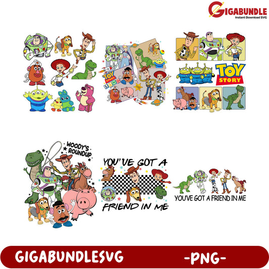 Toy Story Character PNG Bundle - Instant Downloadable SVG Files