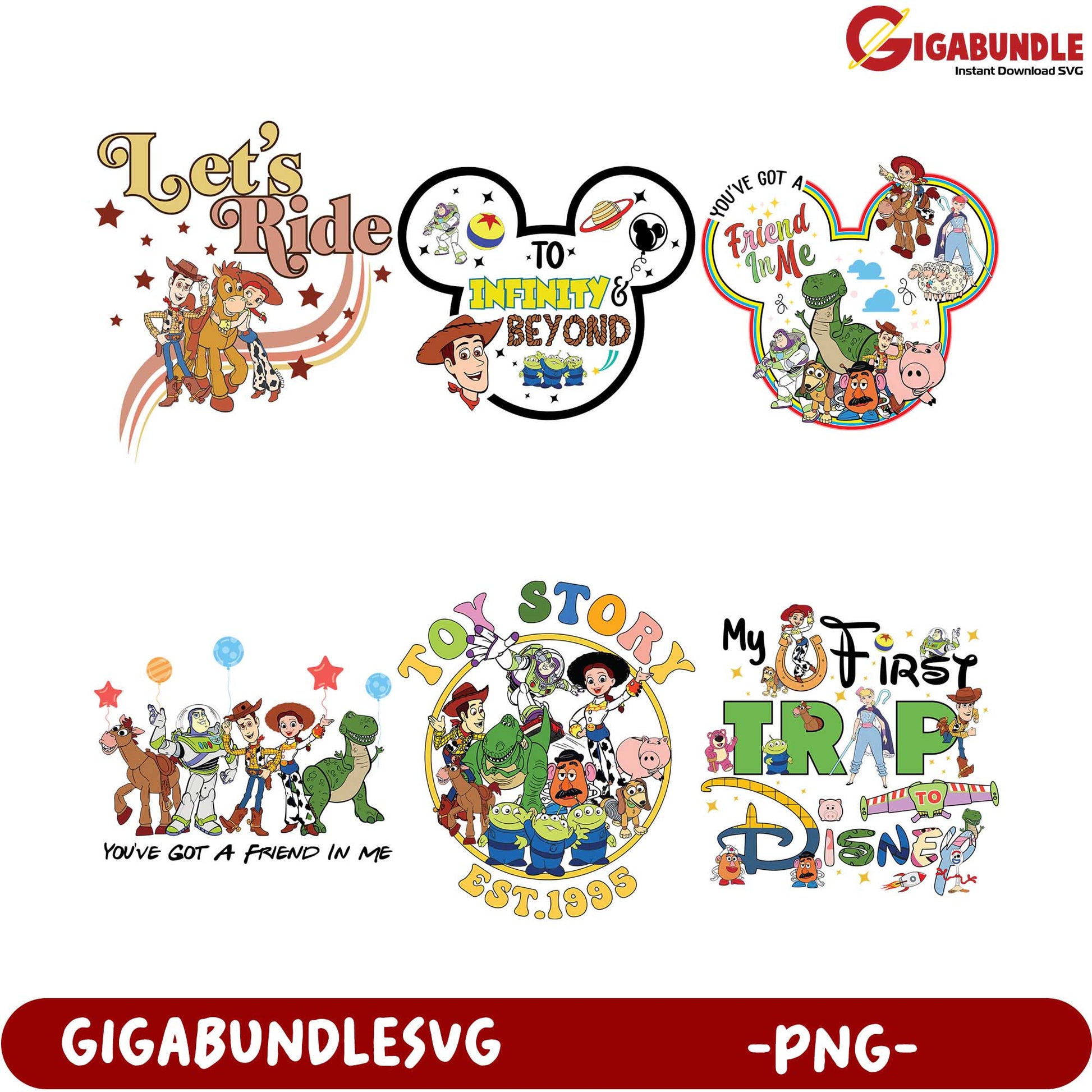 Toy Story Disney PNG Bundle - Fun Designs for Creative Projects